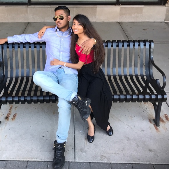 Red cuffed sleeve crop top - Picture 4 of 5